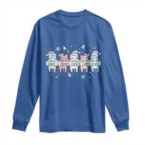 Have A Trans Tastic Christmas Gift Long Sleeve Shirt LGBTQ Cat Lover TS12 Royal Blue Print Your Wear