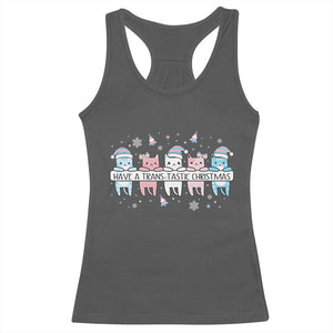 Have A Trans Tastic Christmas Gift Racerback Tank Top LGBTQ Cat Lover TS12 Dark Heather Print Your Wear