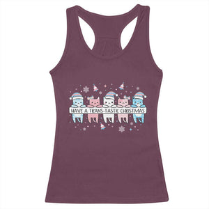 Have A Trans Tastic Christmas Gift Racerback Tank Top LGBTQ Cat Lover TS12 Maroon Print Your Wear