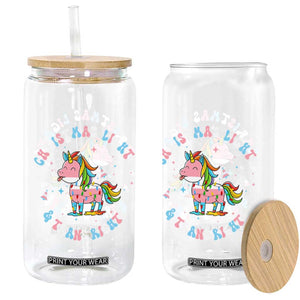 Christmas Lights And Trans Rights Glass Can Magical Unicorn Pride TS12 Print Your Wear