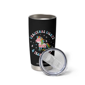 Christmas Lights And Trans Rights Tumbler Cup Magical Unicorn Pride TS12 Print Your Wear