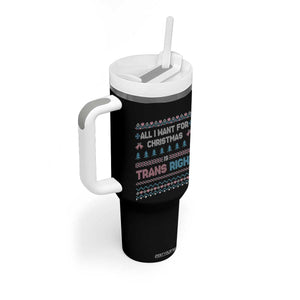 Trans Pride Ugly Xmas Tumbler With Handle All I Want For Christmas Is Trans Rights TS12 Print Your Wear