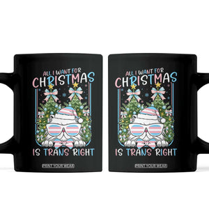 Funny Santa Cat Trans Pride Coffee Mug All I Want For Christmas Is Trans Rights TS12 Black Print Your Wear