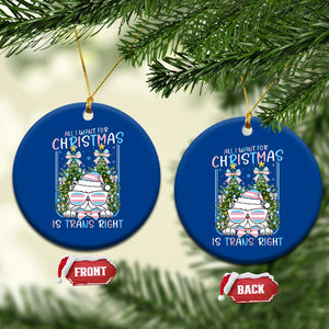 Funny Santa Cat Trans Pride Ceramic Ornament All I Want For Christmas Is Trans Rights TS12 1pc Blue Print Your Wear