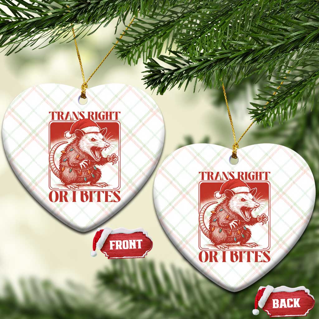 Funny Fierce Opossum Santa Ceramic Ornament Trans Right Or I Bites Christmas Gift TS12 Print Your Wear