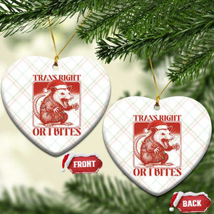 Funny Fierce Opossum Santa Ceramic Ornament Trans Right Or I Bites Christmas Gift TS12 Print Your Wear