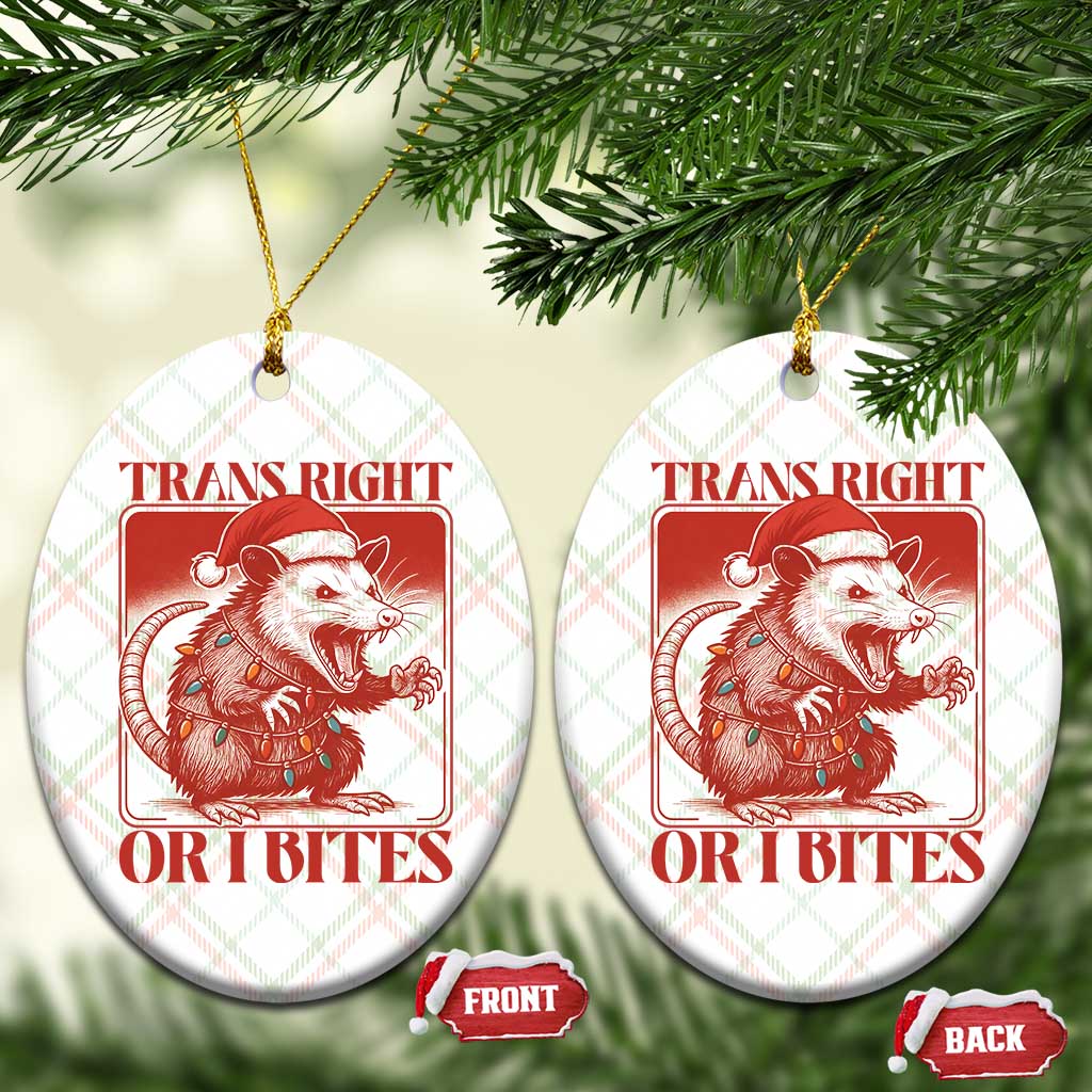 Funny Fierce Opossum Santa Ceramic Ornament Trans Right Or I Bites Christmas Gift TS12 Print Your Wear