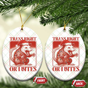 Funny Fierce Opossum Santa Ceramic Ornament Trans Right Or I Bites Christmas Gift TS12 Print Your Wear