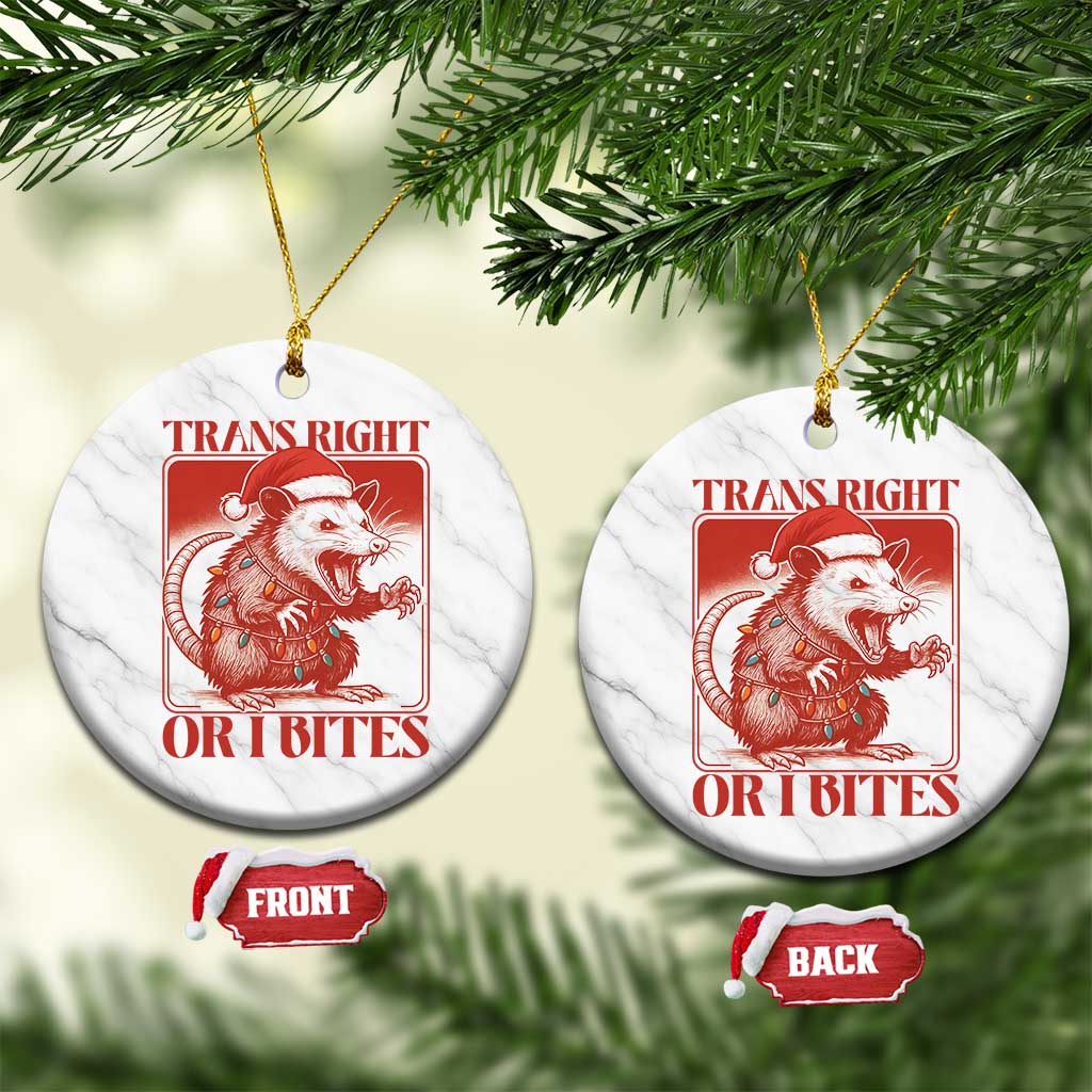 Funny Fierce Opossum Santa Ceramic Ornament Trans Right Or I Bites Christmas Gift TS12 1pc White Marble Print Your Wear