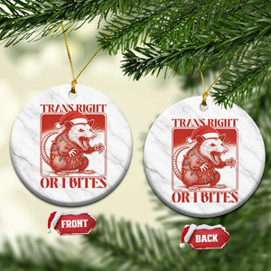 Funny Fierce Opossum Santa Ceramic Ornament Trans Right Or I Bites Christmas Gift TS12 1pc White Marble Print Your Wear