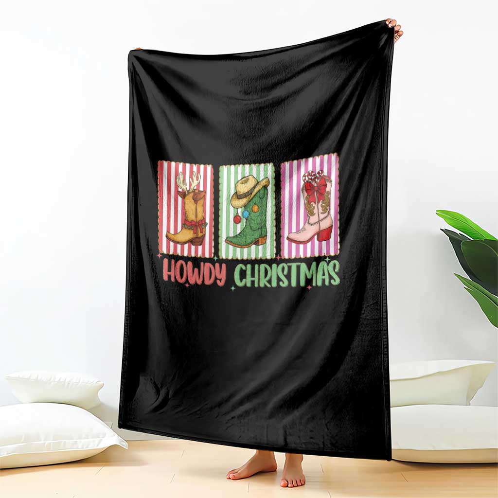 Howdy Christmas Cowboy Boots Western Pride Throw Blanket TS12 Print Your Wear