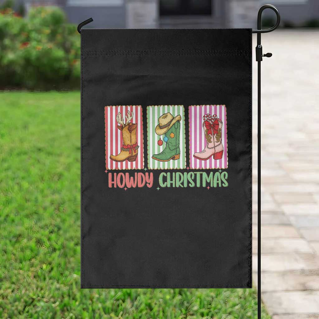 Howdy Christmas Cowboy Boots Western Pride Garden Flag TS12 Print Your Wear