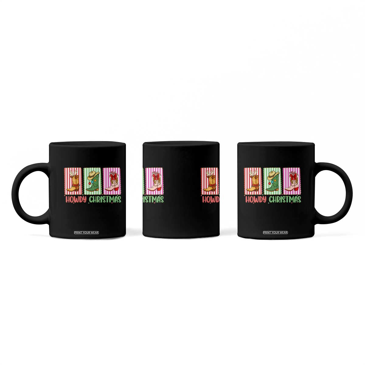 Howdy Christmas Cowboy Boots Western Pride Coffee Mug TS12 Print Your Wear