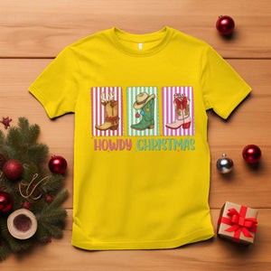 Howdy Christmas Cowboy Boots Western Pride T Shirt TS12 Daisy Print Your Wear
