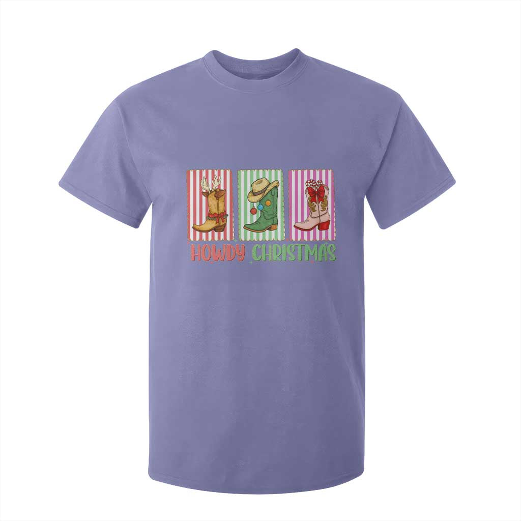 Howdy Christmas Cowboy Boots Western Pride T Shirt For Kid TS12 Violet Print Your Wear