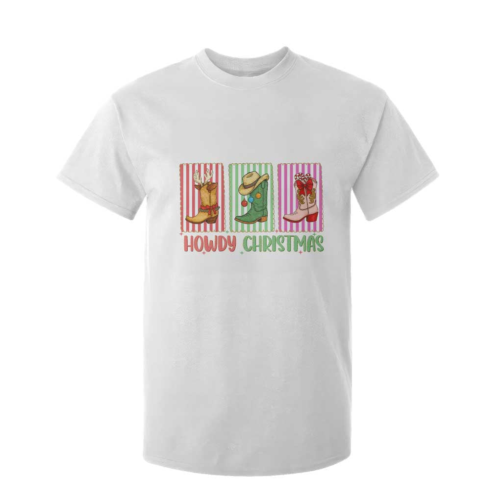 Howdy Christmas Cowboy Boots Western Pride T Shirt For Kid TS12 White Print Your Wear