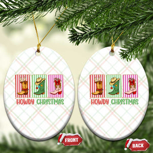Howdy Christmas Cowboy Boots Western Pride Ceramic Ornament TS12 Print Your Wear