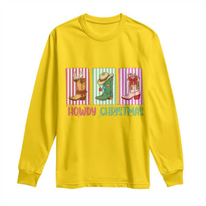 Howdy Christmas Cowboy Boots Western Pride Long Sleeve Shirt TS12 Daisy Print Your Wear