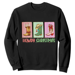 Howdy Christmas Cowboy Boots Western Pride Sweatshirt TS12 Black Print Your Wear
