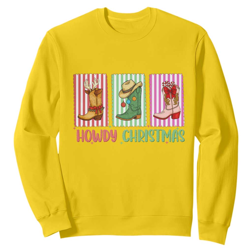 Howdy Christmas Cowboy Boots Western Pride Sweatshirt TS12 Daisy Print Your Wear