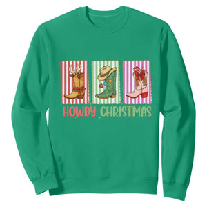 Howdy Christmas Cowboy Boots Western Pride Sweatshirt TS12 Irish Green Print Your Wear