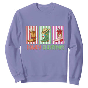 Howdy Christmas Cowboy Boots Western Pride Sweatshirt TS12 Violet Print Your Wear