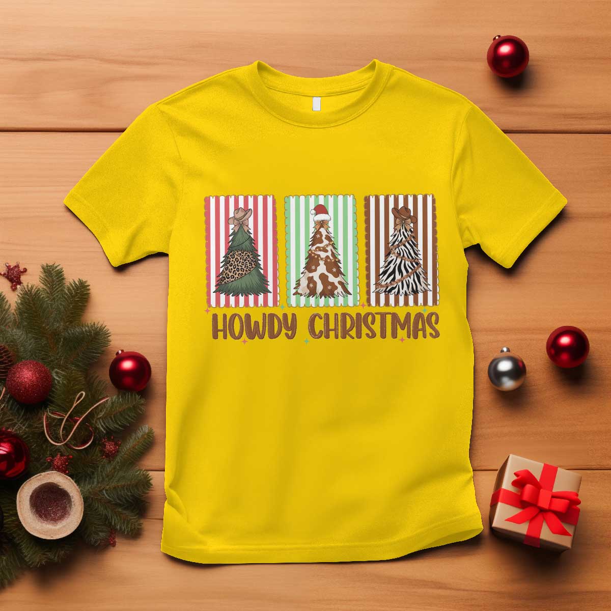 Howdy Christmas T Shirt Funny Western Xmas Tree Rodeo Fan Gift TS12 Daisy Print Your Wear