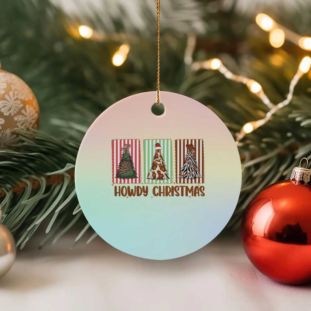 Howdy Christmas Ceramic Ornament Funny Western Xmas Tree Rodeo Fan Gift TS12 1pc Pastel Print Your Wear