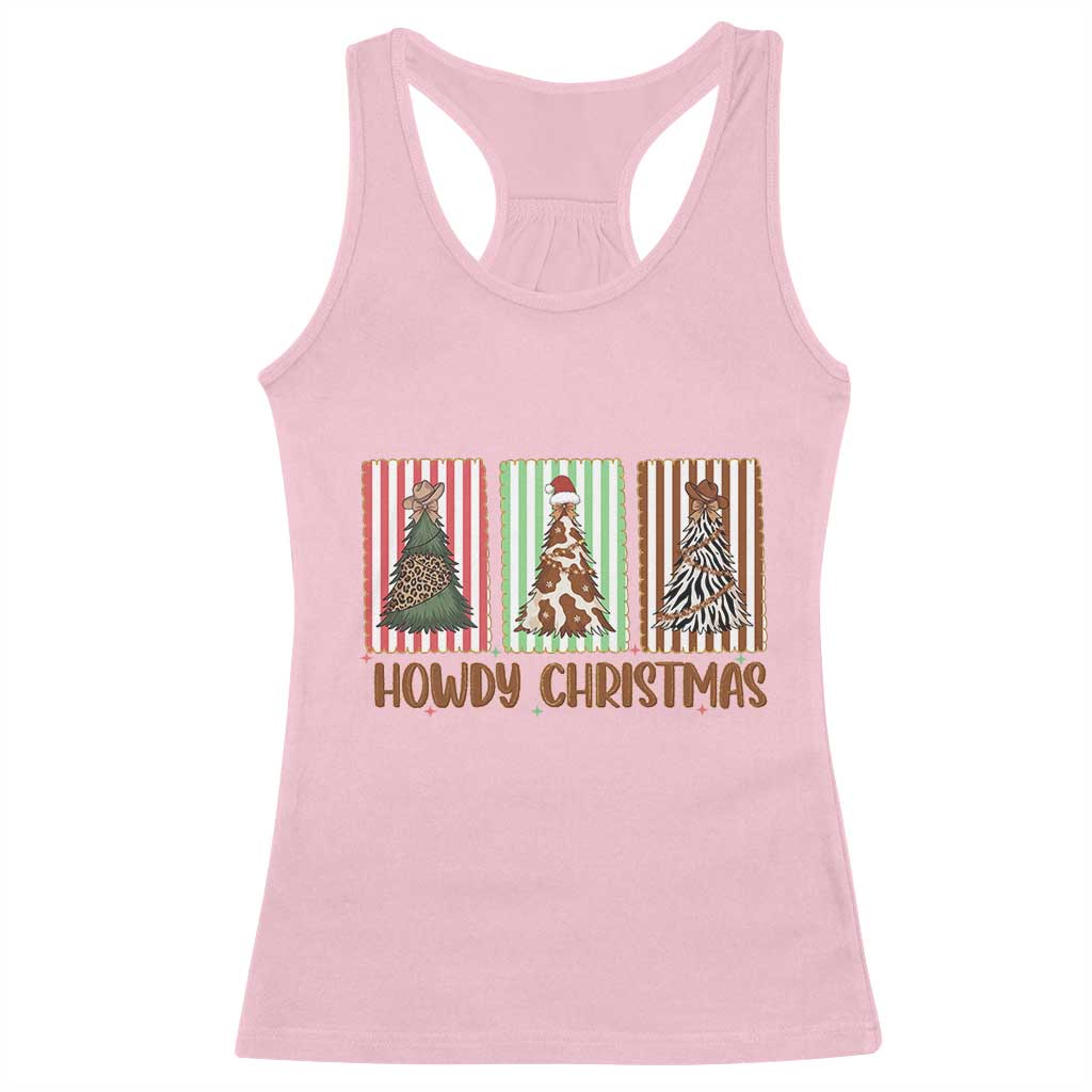 Howdy Christmas Racerback Tank Top Funny Western Xmas Tree Rodeo Fan Gift TS12 Light Pink Print Your Wear