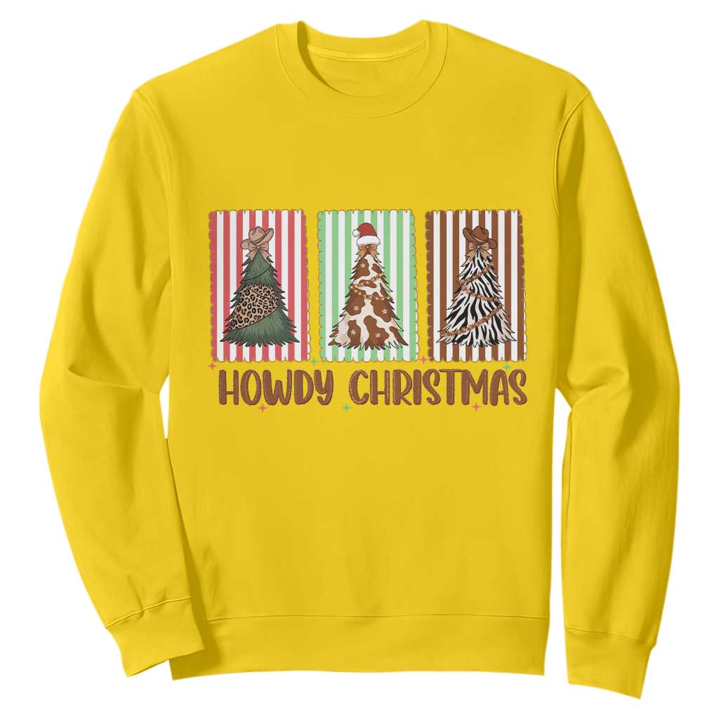 Howdy Christmas Sweatshirt Funny Western Xmas Tree Rodeo Fan Gift TS12 Daisy Print Your Wear
