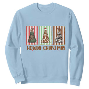 Howdy Christmas Sweatshirt Funny Western Xmas Tree Rodeo Fan Gift TS12 Light Blue Print Your Wear