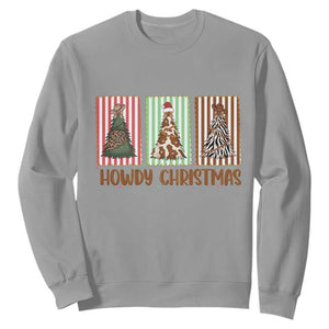 Howdy Christmas Sweatshirt Funny Western Xmas Tree Rodeo Fan Gift TS12 Sport Gray Print Your Wear