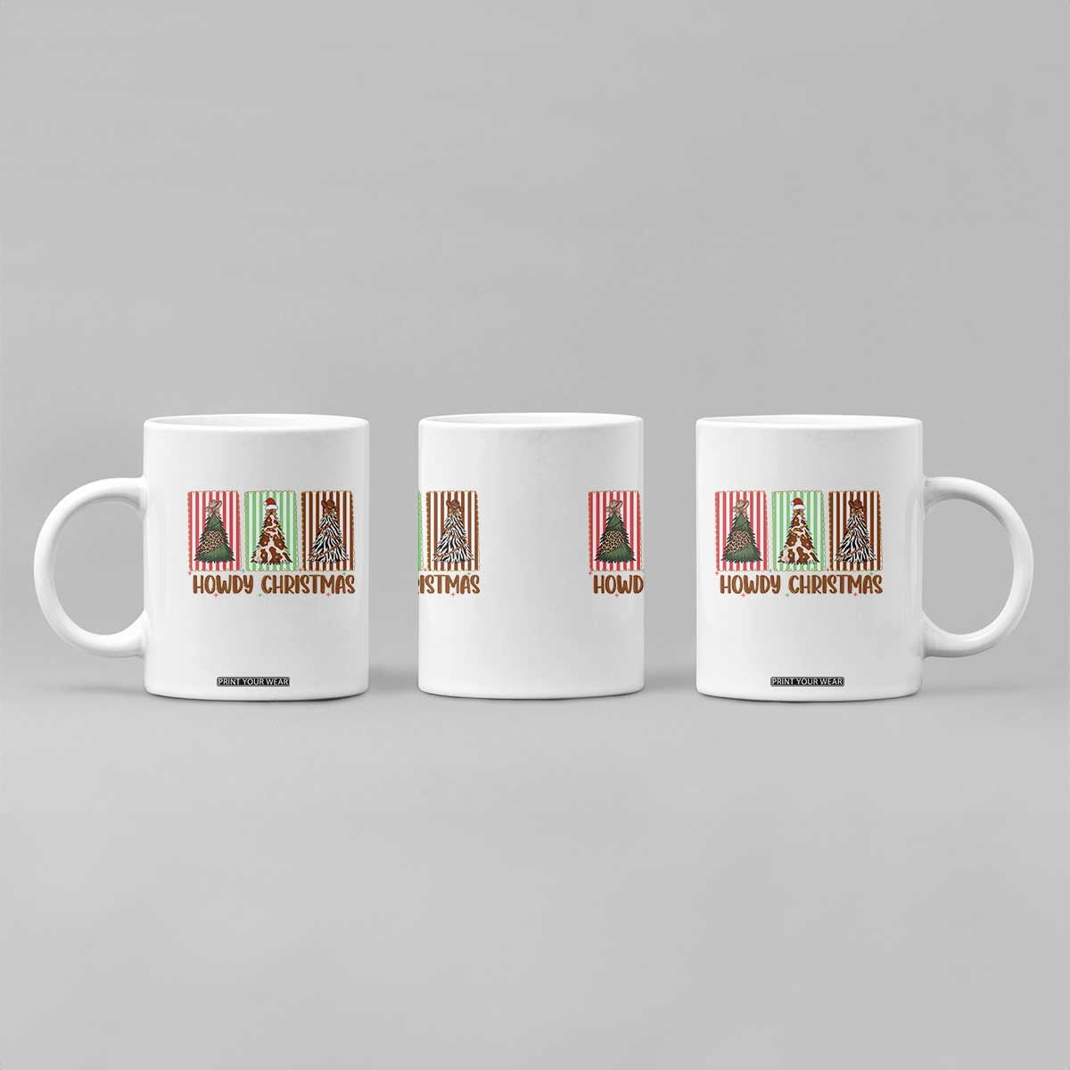 Howdy Christmas Coffee Mug Funny Western Xmas Tree Rodeo Fan Gift TS12 Print Your Wear