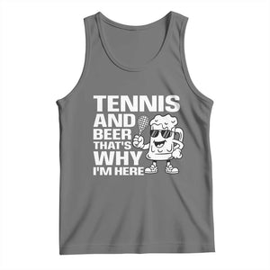 Funny Tennis And Beer That Is Why I Am Here Tank Top TS12 Black Heather Print Your Wear