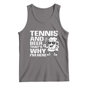 Funny Tennis And Beer That Is Why I Am Here Tank Top TS12 Deep Heather Print Your Wear