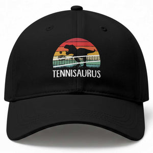 Funny Dinosaur Tennis Player Gift Baseball Cap Tennisaurus TS12 Print Your Wear