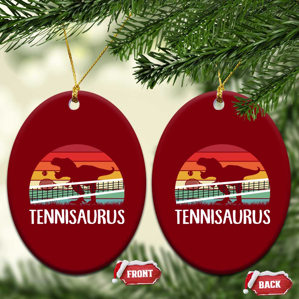 Funny Dinosaur Tennis Player Gift Ceramic Ornament Tennisaurus TS12 Print Your Wear