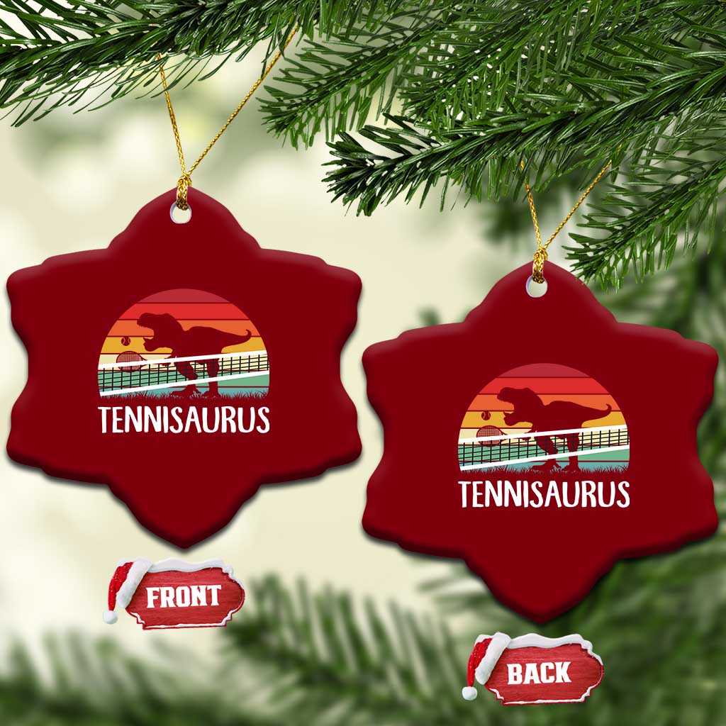 Funny Dinosaur Tennis Player Gift Ceramic Ornament Tennisaurus TS12 Print Your Wear
