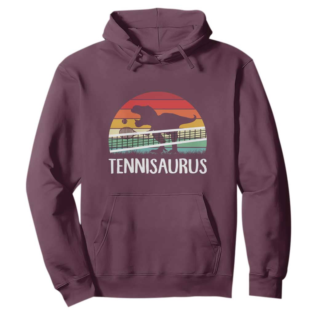 Funny Dinosaur Tennis Player Gift Hoodie Tennisaurus TS12 Maroon Print Your Wear