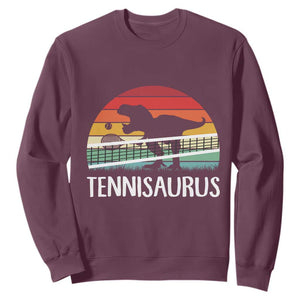 Funny Dinosaur Tennis Player Gift Sweatshirt Tennisaurus TS12 Maroon Print Your Wear