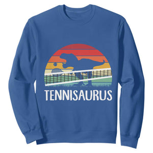 Funny Dinosaur Tennis Player Gift Sweatshirt Tennisaurus TS12 Royal Blue Print Your Wear