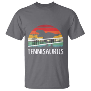 Funny Dinosaur Tennis Player Gift T Shirt Tennisaurus TS12 Charcoal Print Your Wear