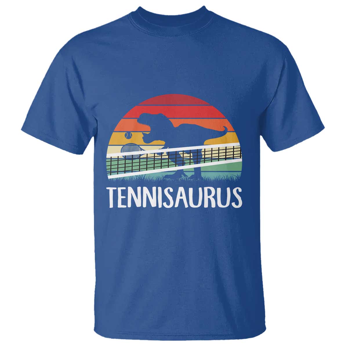 Funny Dinosaur Tennis Player Gift T Shirt Tennisaurus TS12 Royal Blue Print Your Wear