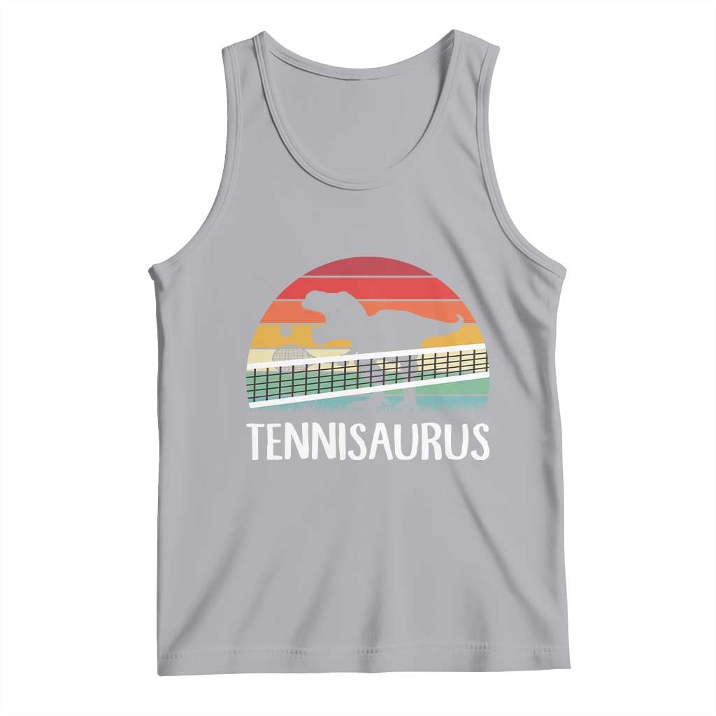 Funny Dinosaur Tennis Player Gift Tank Top Tennisaurus TS12 Athletic Heather Print Your Wear