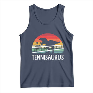 Funny Dinosaur Tennis Player Gift Tank Top Tennisaurus TS12 Navy Print Your Wear