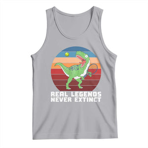 Retro Dinosaur Tennis Player Tank Top Real Legends Never Extinct TS12 Athletic Heather Print Your Wear