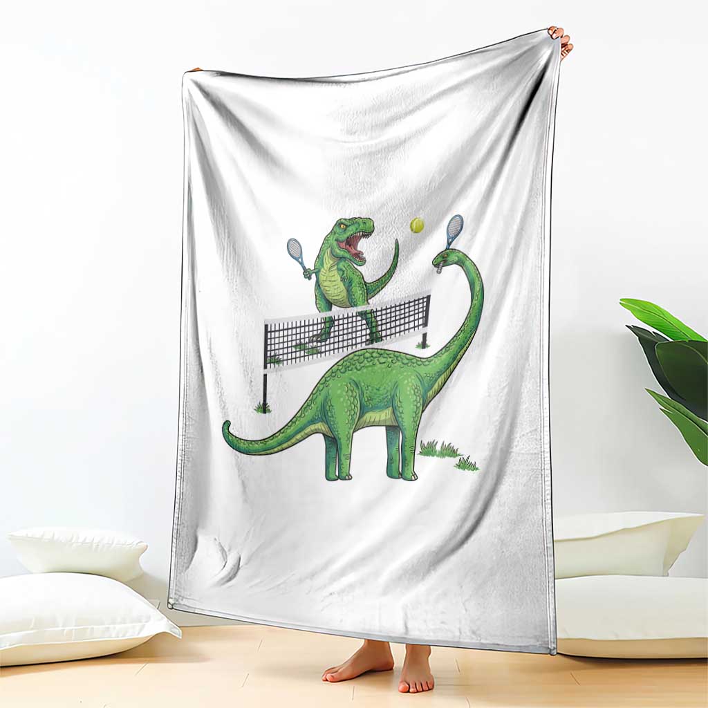 Funny Prehistoric Dinosaur Tennis Player Game Day Throw Blanket TS12 Print Your Wear