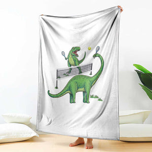 Funny Prehistoric Dinosaur Tennis Player Game Day Throw Blanket TS12 Print Your Wear