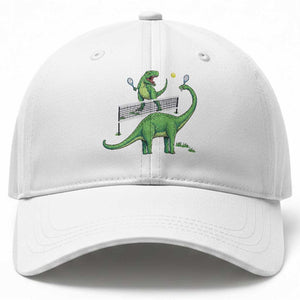 Funny Prehistoric Dinosaur Tennis Player Game Day Baseball Cap TS12 Print Your Wear