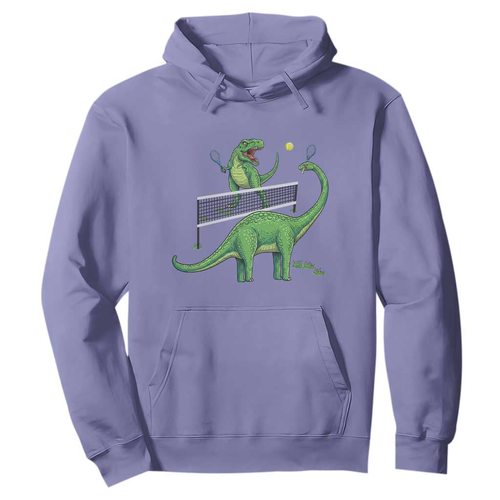Funny Prehistoric Dinosaur Tennis Player Game Day Hoodie TS12 Violet Print Your Wear